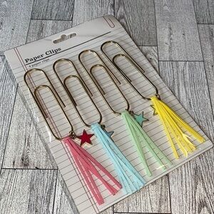 Paper clips NWT extra large fringe stars office